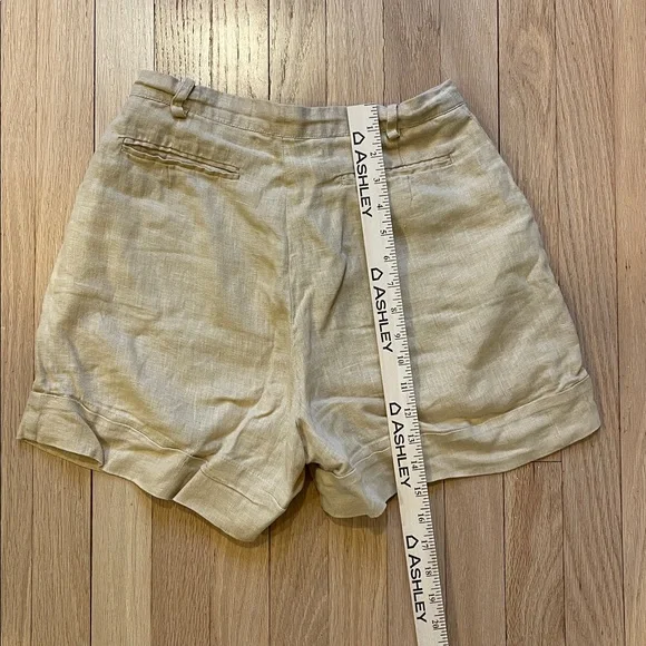 Faithfull the Brand Light Tan Linen Shorts size US 2 - Picture 5 of 7